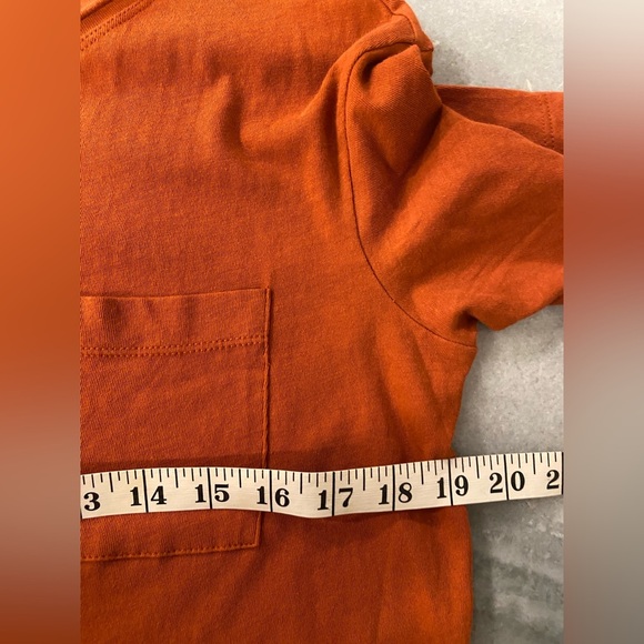 NWOT Madewell Size XXS Burnt Orange Short Sleeve Crew Split Hem Pocket Tee Shirt - Picture 10 of 11